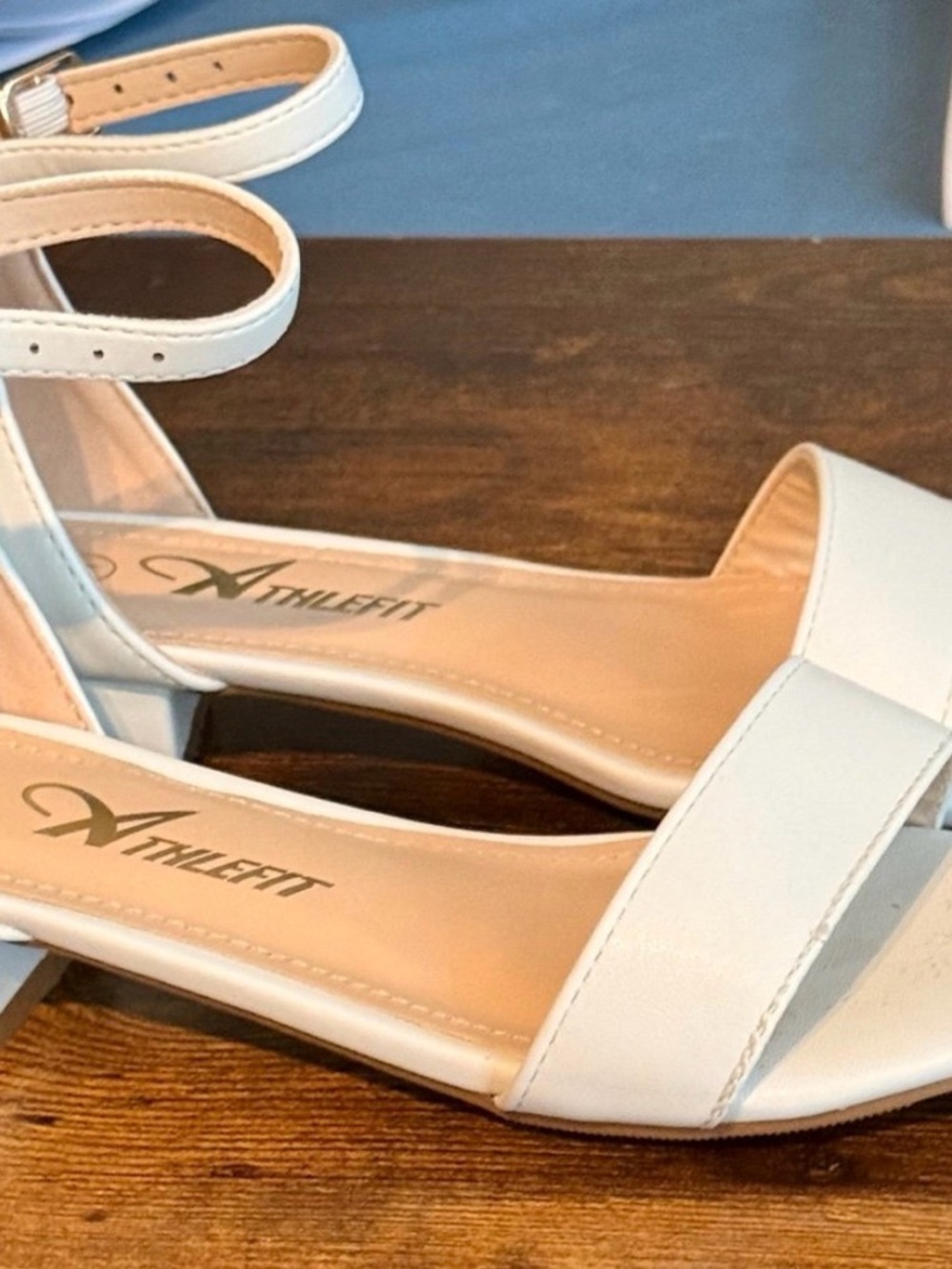 Athletft White Ankle-Strap Girl’s Sandals